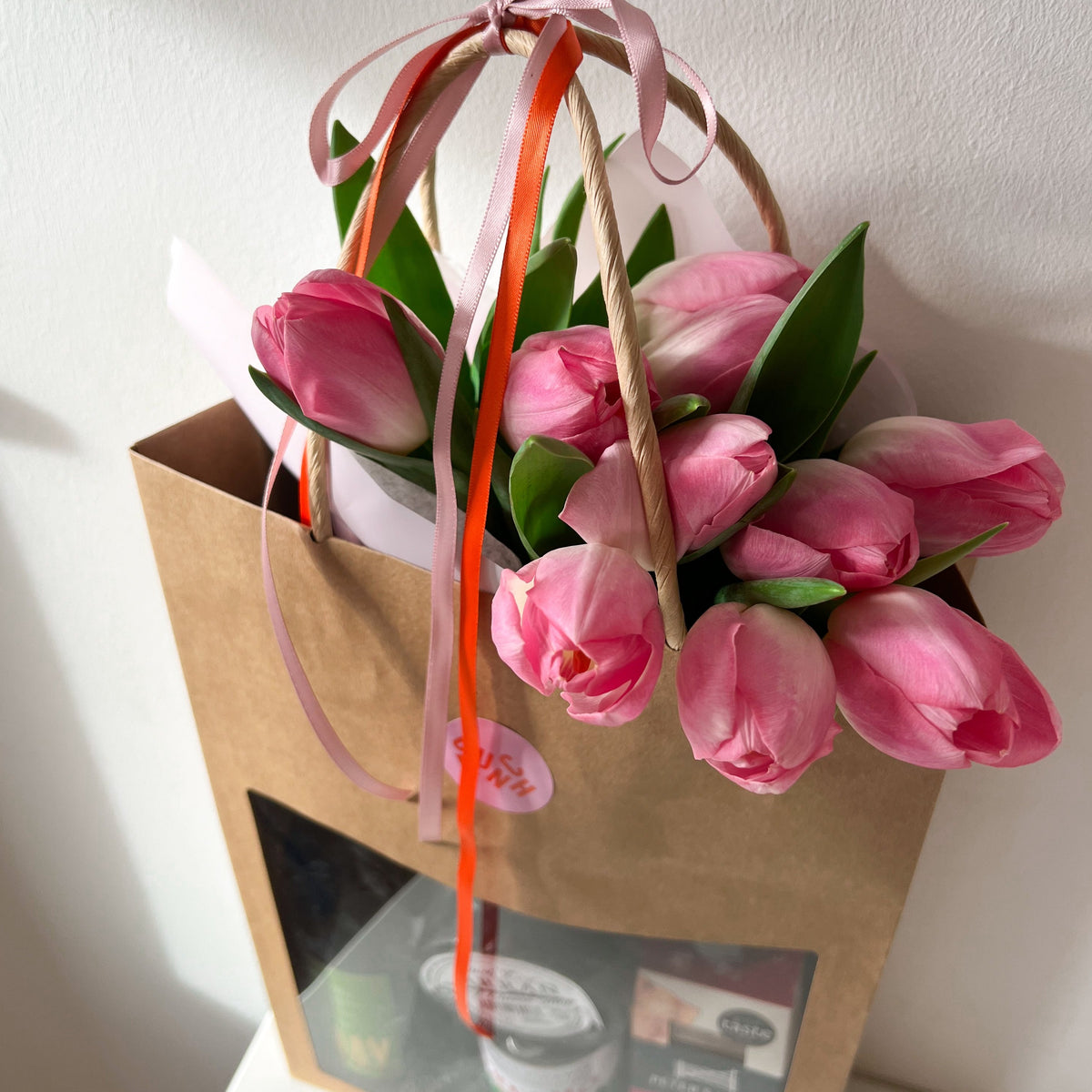 Wine, Cheese and Tulip Gift Bag