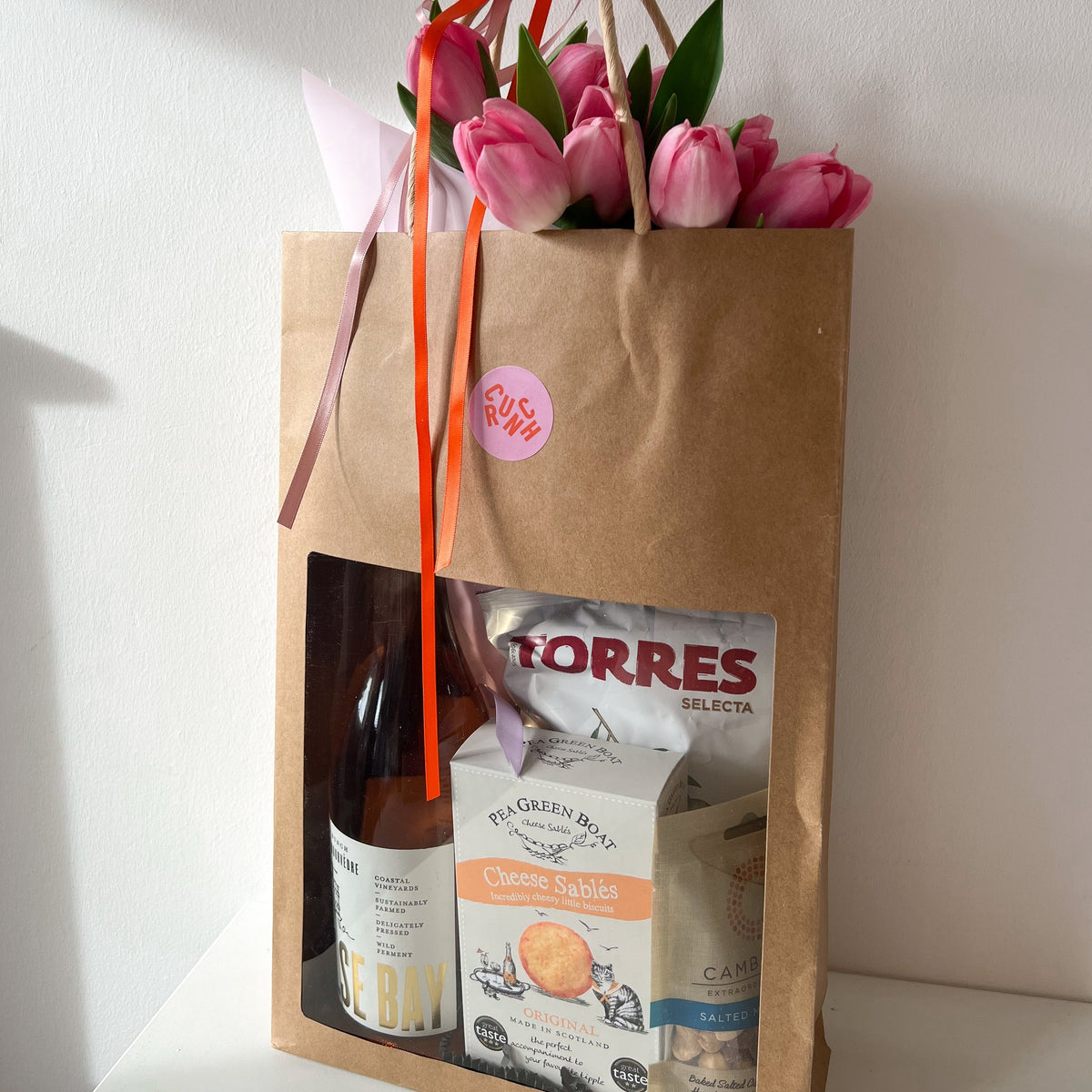 Wine, Nibbles and Tulips Gift Bag