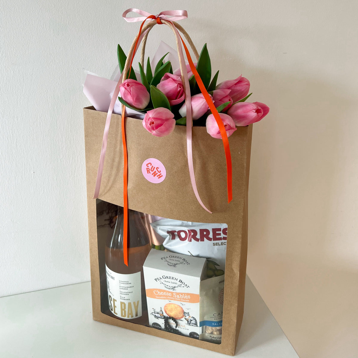 Wine, Nibbles and Tulips Gift Bag